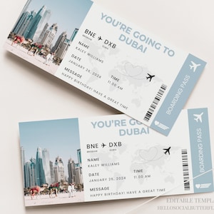 Dubai Bordkarte Dubai Trip Ticket Dubai Surprise Trip Geschenkticket Dubai Trip Dubai Urlaub Dubai Urlaubsflugticket UEA Canva, 078