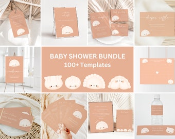 Little Dumpling Baby Shower Bundle Dim Sum Baby Shower Bundle Little Bao Baby Shower Einladung Bundle Ein kleiner Knödel ist auf dem Weg, 055