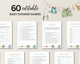 Fishing Baby Shower Games Bundle Fisherman Baby Shower Games Bundle A Little Fisherman Is On The Way Reel Excited Gone Fishing Baby, 048