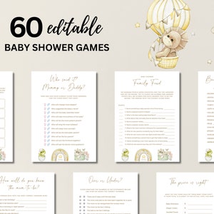 Dinosaur Baby Shower Games Bundle Dinosaur Baby Shower Game Pack Boho Dinosaur Baby Shower Games Dino Baby Shower Game Canva Template, 049
