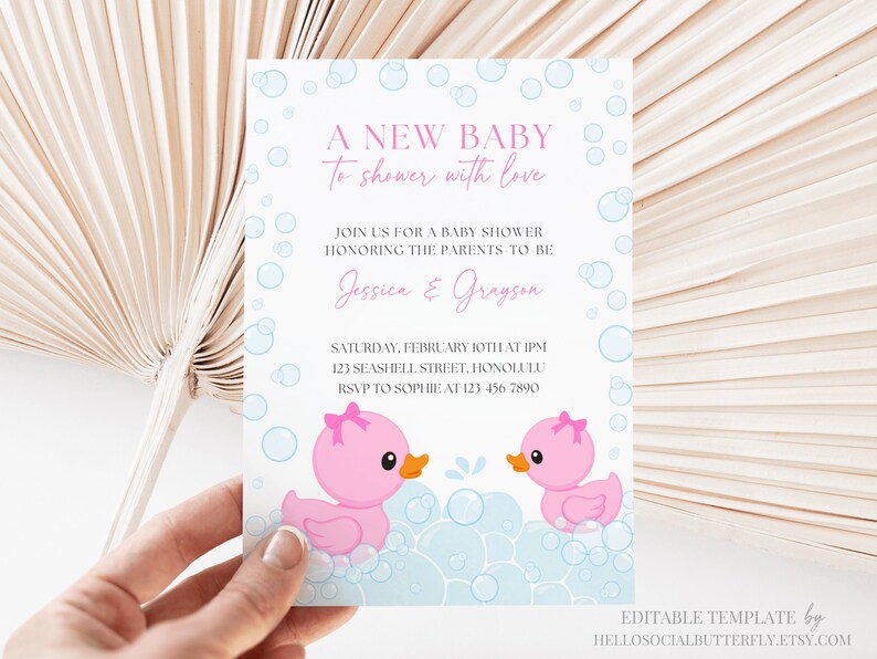 Rubber Duck Baby Shower Invitation Rubber Ducky Baby Shower Invite Duck Baby Shower Invitation