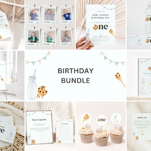 Lot d'invitations au lait et aux biscuits Lot d'invitations d'anniversaire au lait et aux biscuits Carte de remerciement au lait et aux biscuits avec modèle de toile photo, 030
