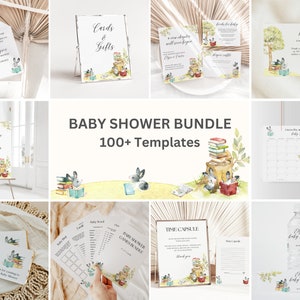EDITABLE Storybook Baby Shower Bundle A New Chapter Will Soon Begin Baby Shower Bundle Book Themed Baby Shower Invitation Set Canva, 034