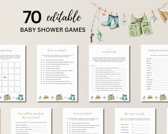 Fishing Baby Shower Games Bundle Fisherman Baby Shower Games Bundle A Little Fisherman Is On The Way Reel Excited Gone Fishing Baby, 008