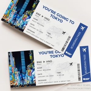 Tokio Bordkarte Tokio Reiseticket Tokio Überraschungsreise Geschenkkarte Tokio Reise Tokio Urlaub Tokio Urlaub Flugzeugticket Japan Canva, 078