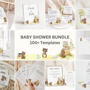 EDITABLE Storybook Baby Shower Bundle A New Chapter Will Soon Begin Baby Shower Bundle Book Themed Baby Shower Invitation Set Canva, 034