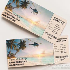 Helicopter Ride Ticket Helicopter Flight Experience Gift Helicopter Tour Coupon Surprise Helicopter Ride Gift Certificate Canva, 115