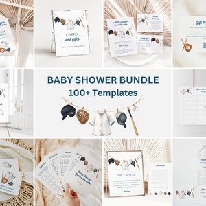 Baseball Baby Shower Invitation Bundle A Little Slugger Is On The Way Bundle Baseball Baby Shower Invite Little Rookie Baby Canva, 042
