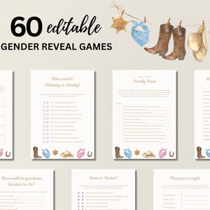 Cowgirl Oder Cowboy Gender Reveal Games Bundle Western Gender Reveal Games Bundle Country Gender Reveal Wild West Ranch Rodeo Canva, 037
