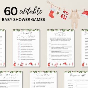 Christmas Baby Shower Games Bundle A Merry Little Baby Shower Games Bundle Santa Baby Shower Games Winter Baby Shower Games Holiday Games
