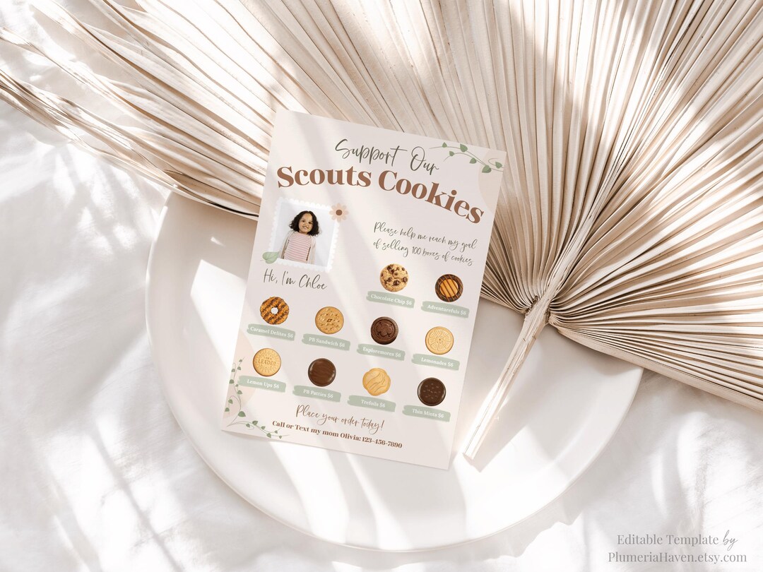 Scout Cookie Sales Flyer 2026 ABC & LBB Girl Scout Cookies Menu Poster ...
