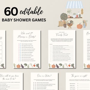 EDITABLE Locally Grown Baby Shower Games And Signs Bundle Farmers Market Baby Shower Game Bundle Organic Vegetable Baby Canva, 028
