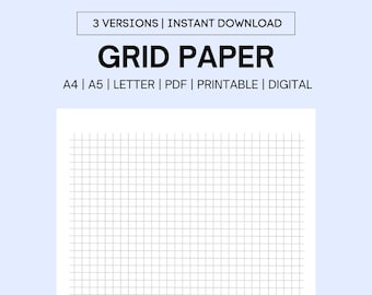 Small Grid Paper Printable, Squared Paper, Planner Inserts, A4/A5, Instant Download PDF, Grid Lined Paper, Note taking, Maths Grid Paper