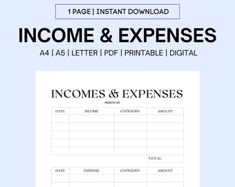 Income & Expense Tracker, digitaler Finanzplaner, täglicher Einnahmen-Ausgaben-Track, Geschäftsplaner, persönliche Ausgaben, kleines Unternehmen, Budgetierung