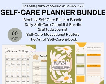 Self Care Checklist, Self-Care Planner, Selfcare Journal Tracker, Wellness Planner Printable, Daily Wellbeing, Mindfulness Mental Health Kit
