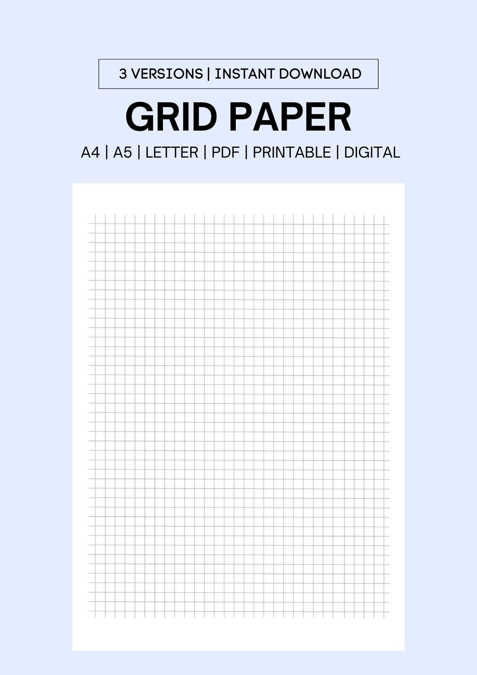 Small Grid Paper Printable, Squared Paper, Planner Inserts, A4/A5 ...