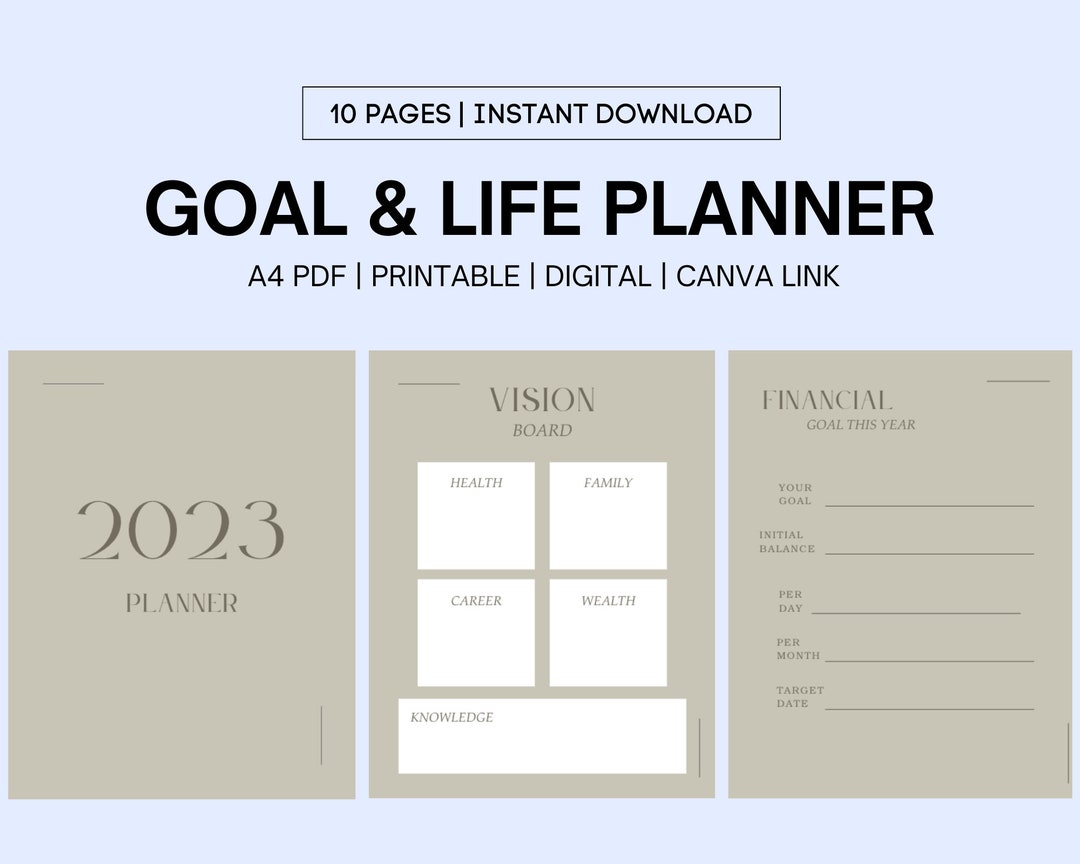 Goal & Life Planner, Goal Setting Planner, Goal Tracker Planner ...