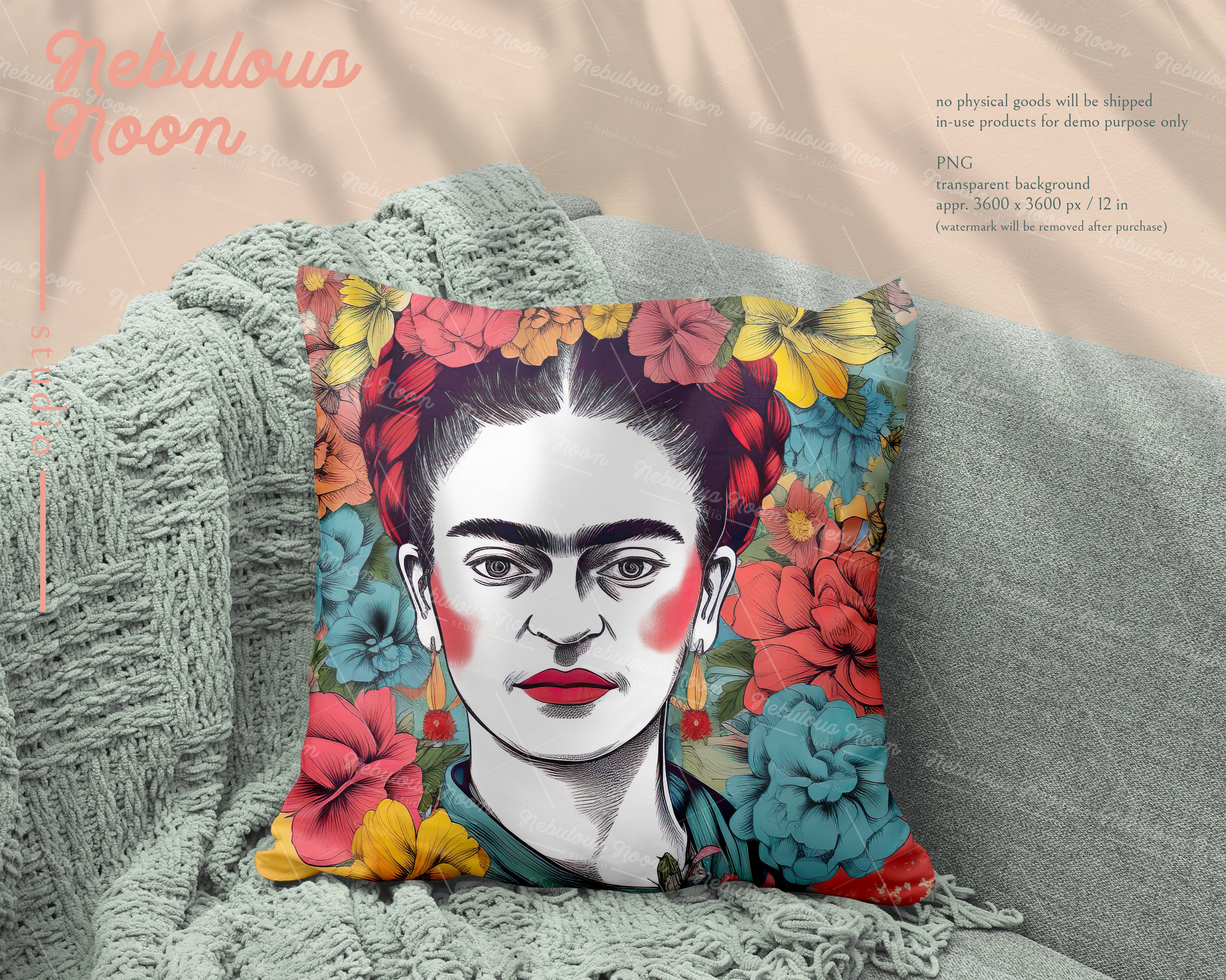 Frida Flower Dream 5 PNG Portrait Clipart Bundle 23AP062 Etsy