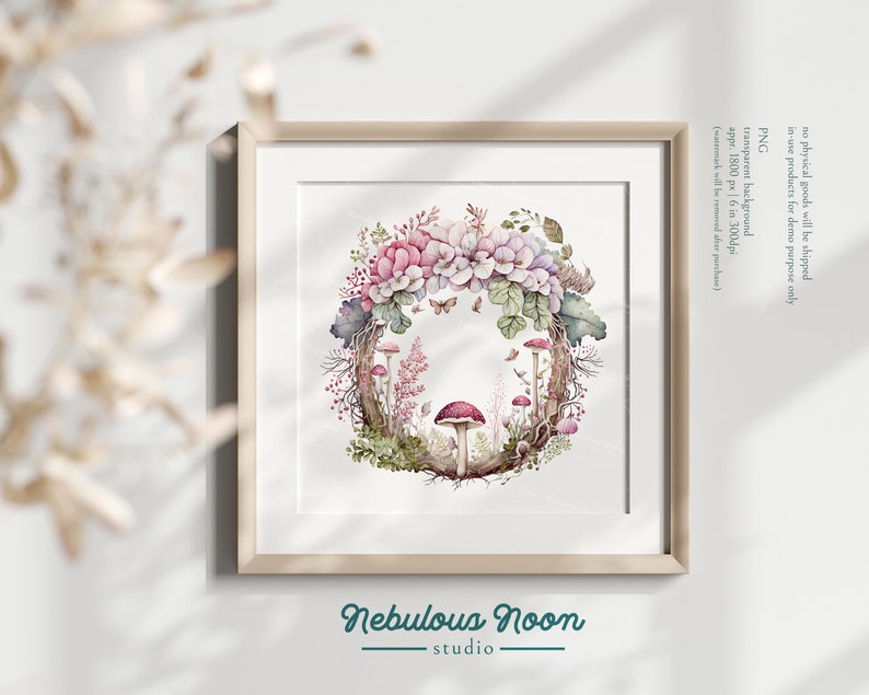 Magical Pink Mushrooms 41 PNG Clipart Mega Bundle BU-23AP056 Mushroom ...