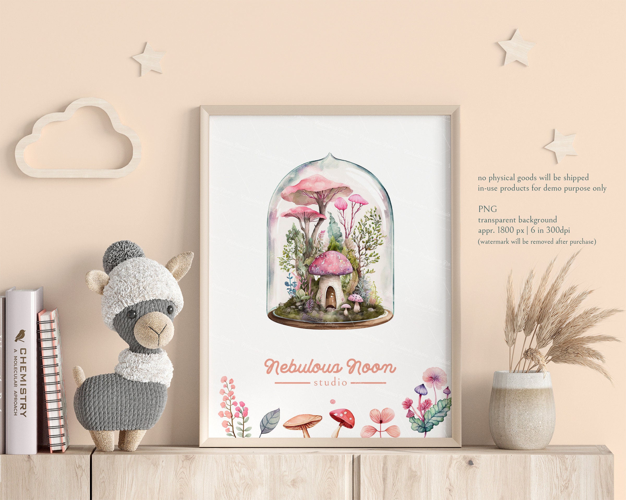Magical Pink Mushrooms 41 PNG Clipart Mega Bundle BU-23AP056 | Mushroom ...