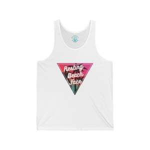 Resting Beach Face, 80&#39;s Graphic Tank Top, Funny Shirt, Retro, Bella Canvas, Clothes, Apparel Unisex Jersey Tank