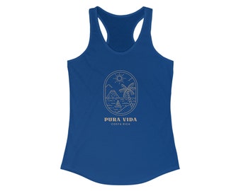 Pura Vida | Costa Rica | Beach Wear | Volcano | Resort | Vacation | Clothes | Apparel | Shirt | Women&#39;s Ideal Racerback Tank