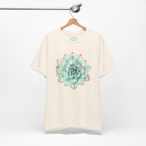 Bella Canvas, Mandala Succulent Plant Graphic Design Unisex Jersey Tee, Eastern Philosophy Yoga Indian Shirt, Succulent Lover Gift, Boho Tee