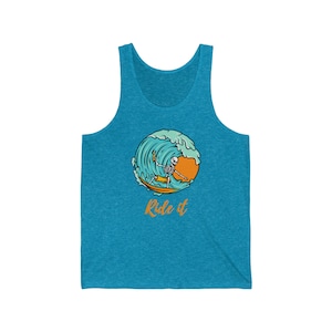 Ride It | Skeleton Surf | Beach | Resort Wear | Vacation | Bella Canvas | Unisex Jersey Tank