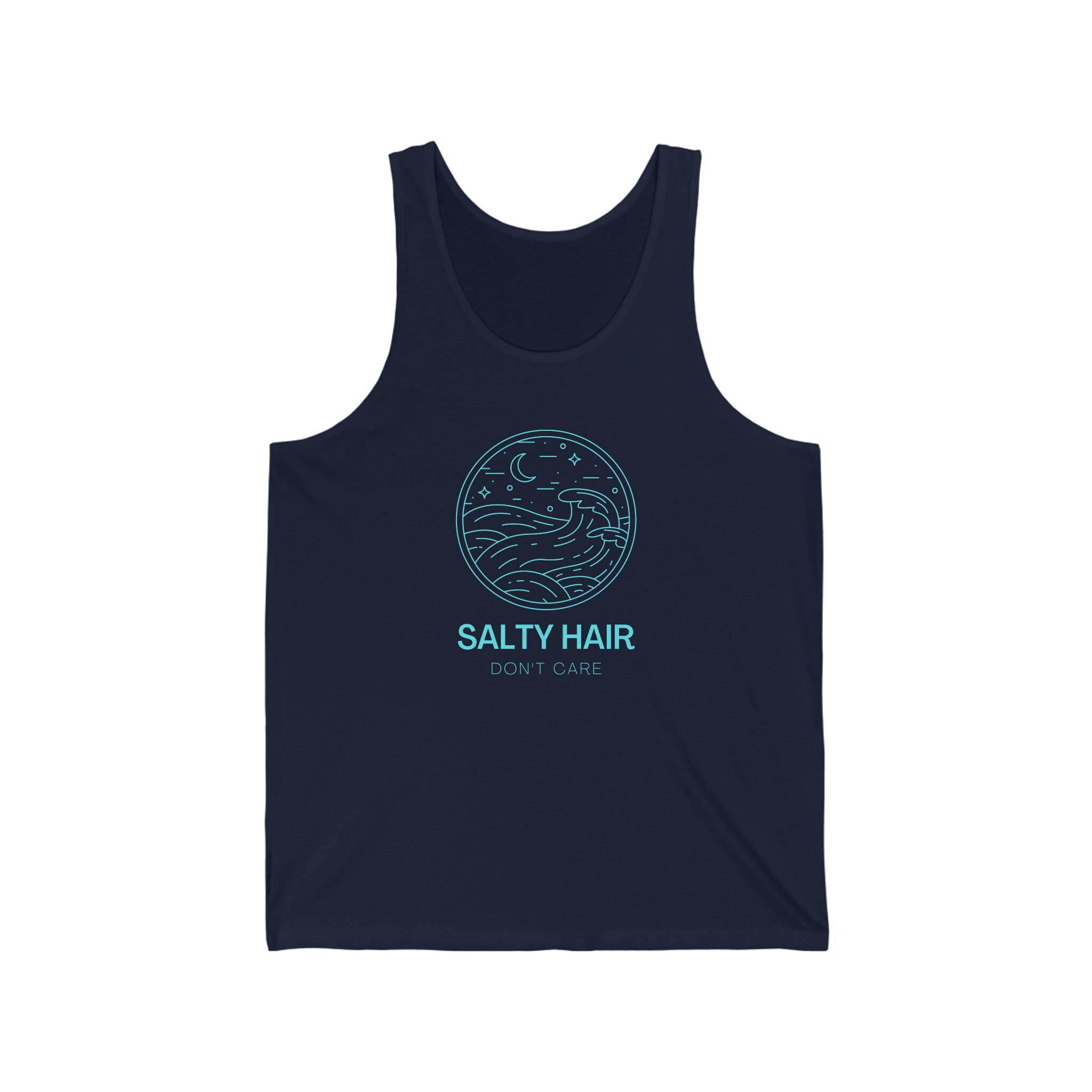 Salty Hair Don't Care | Freches Lustiges Shirt | Strandbekleidung | Resort Bekleidung | Bella Canvas | Unisex Jersey Tank