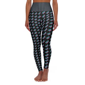Feelin&#39; Cute | Cheeky | Funny | Yin | High Waisted Yoga Leggings (AOP)