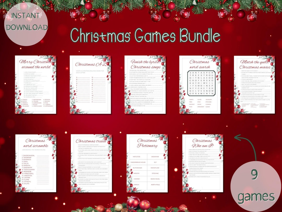 Christmas Games Printable, Christmas Party Games Printable, Family ...