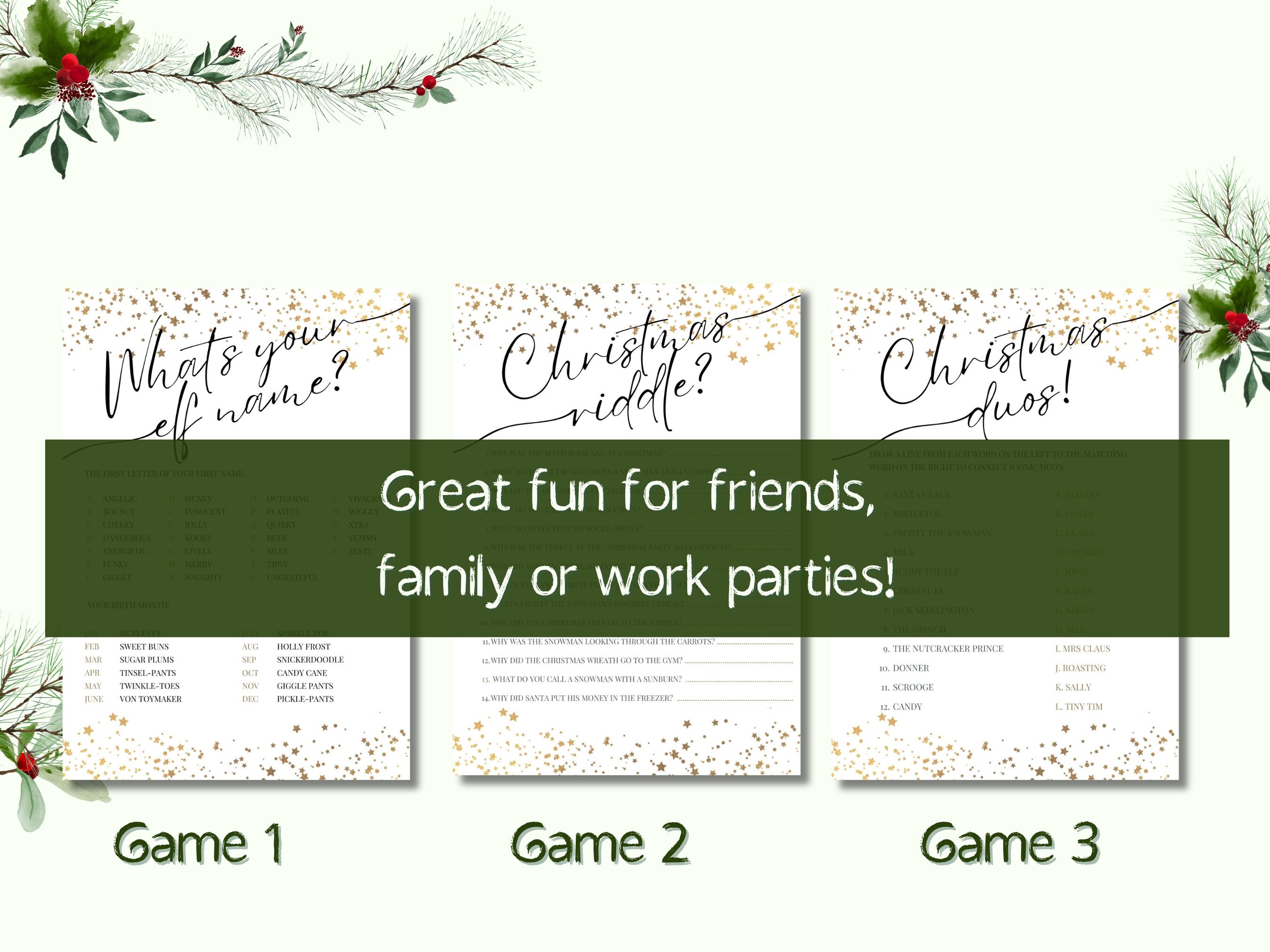 Printable Christmas Game Christmas Games Printable Christmas Party