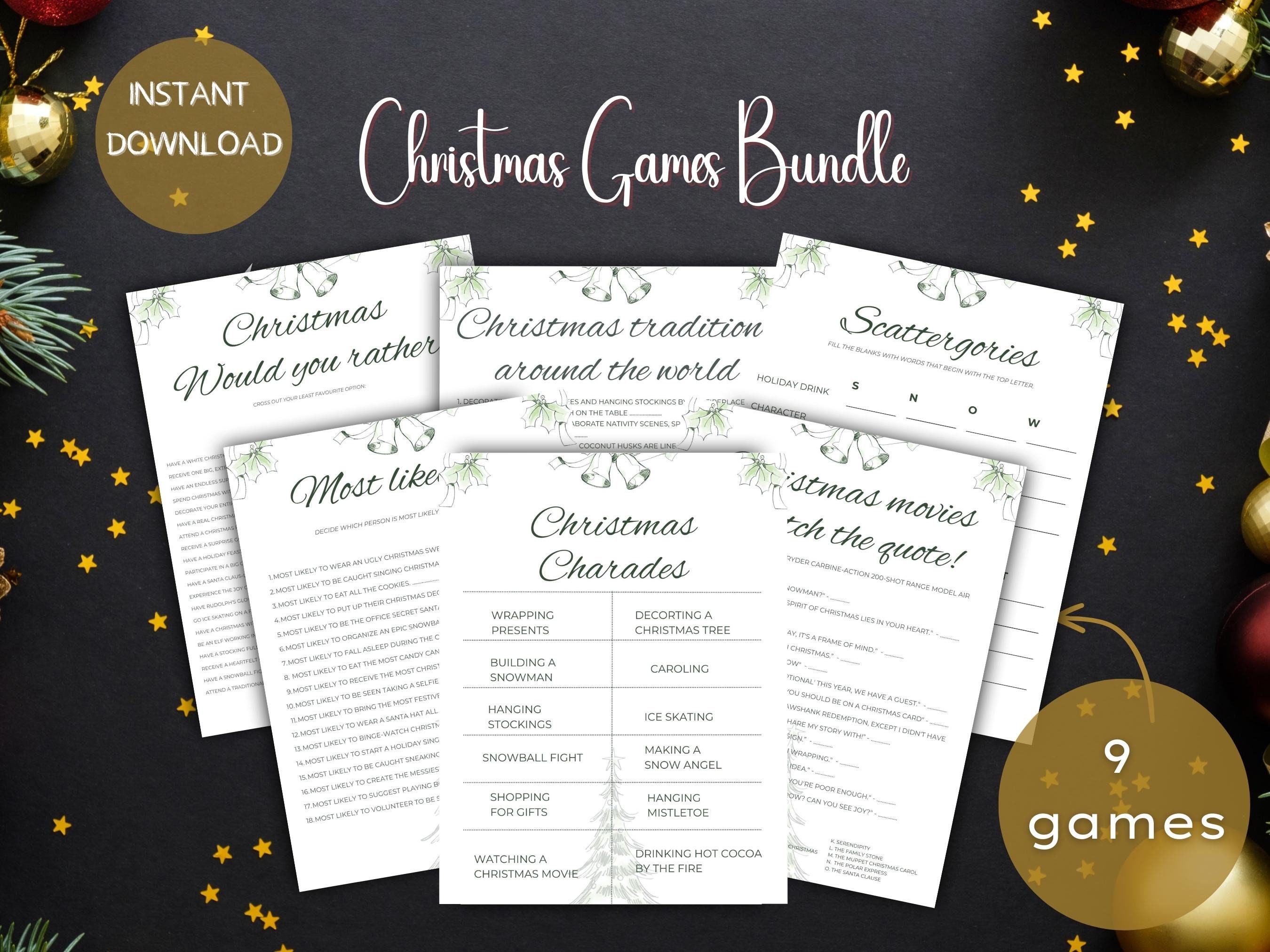 Christmas Party Games Printable Christmas Games Printable - Etsy