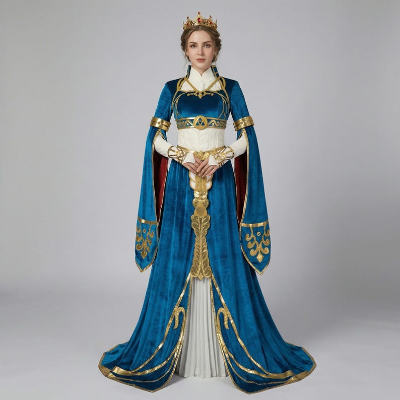 Zelda Princess Cosplay Costume, Breath of the Wild Inspired Dress, Fantasy Game Outfit image 4