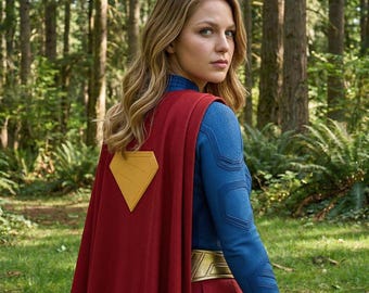 スーパーガール コスプレ衣装、スーパーヒーロー ケープ スカート 衣装 カスタムサイズ