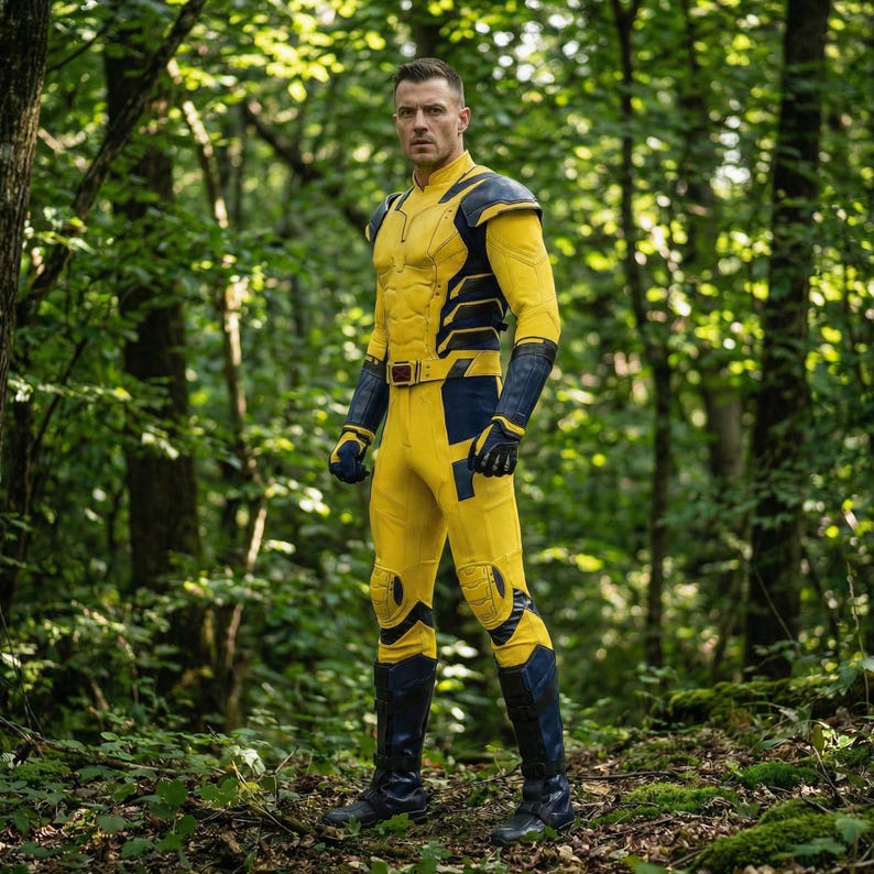 Wolverine Deadpool 3 Cosplay Kostüm, Film inspiriertes Superhelden Outfit, Sondergröße Bild 4