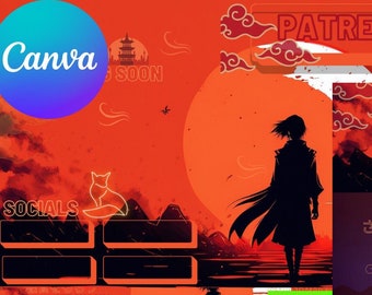 Pakiet nakładek na strumienie Anime Sunset Twitch | Animowane | Nieanimowane | Nakładki, Ekrany, Panele, Społecznościowe | Twitch | OBS