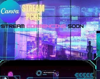 Pakiet nakładek na strumienie Cyber Era Twitch | Animowane | Nieanimowane | Nakładki, Ekrany, Panele, Media społecznościowe | Twitch | OBS
