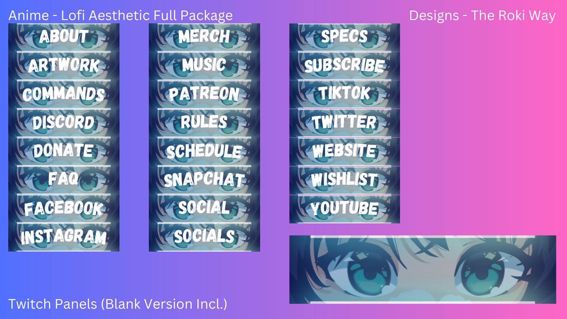 Stream Line Anim Anime Lofi Aesthetic Twitch Stream Overlay Package Animated Non ...