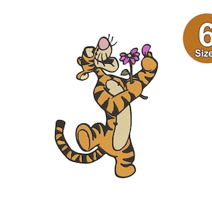 Tigger Flower Winnie the Pooh Embroidery Design, Instant Download, 6 Sizes