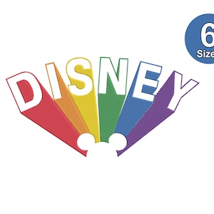 Rainbow Disneey Embroidery Design: 6 Sizes (Instant Download)