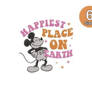 Mickey Mouse Aesthetic Disney Quote Embroidery Digital File, Instant Download, 6 Sizes