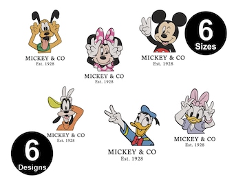 Mickey & Friends Embroidery Design – Daisy and Minnie Bundle, 6 Sizes (Instant Download)