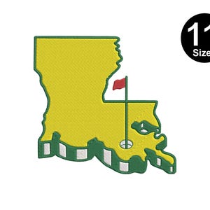 Projekt haftu maszynowego Louisiana Master golf. 11 rozmiarów. Projekt haftu sportowego, natychmiastowe pobranie