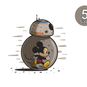 Broderidesign med mushuvud och Star Wars-motiv: Stygnfyllning (5 storlekar) (Direkt nedladdning)