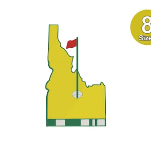 Idaho Golf Machine Embroidery Design. 8 rozmiarów. Sportowy haft.