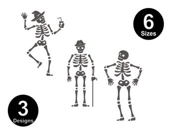Skeleton Embroidery Design Bundle: Halloween Machine Embroidery (Digital Download)