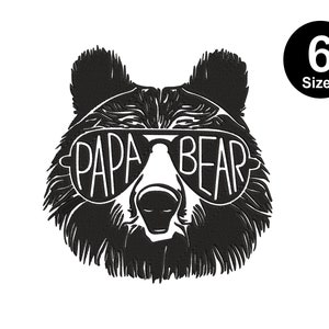 Papa Bear Baby Bear Machine Embroidery Design, Instant Download 6 Sizes