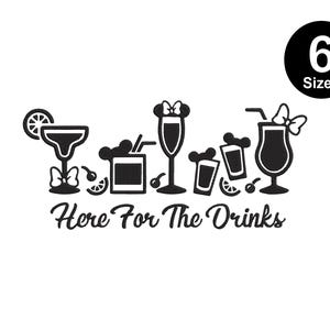 Here for the Drinks Embroidery Design, Disneyland Embroidery, Mickey Party, Instant Download, 6 Sizes