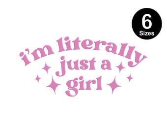 Y2K Girl Embroidery Design: Trendy Bow File (Instant Download)